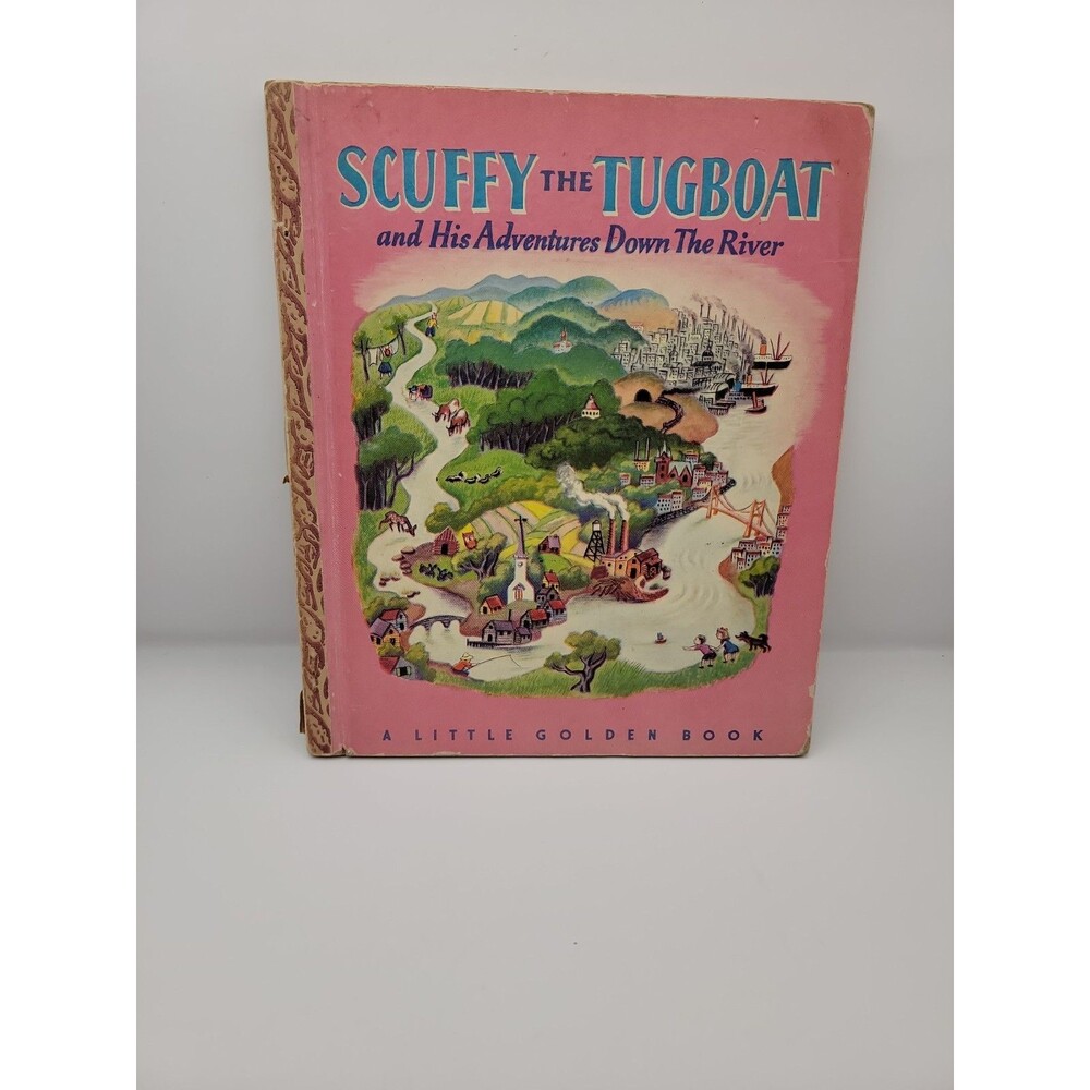 Vintage 1946 SCUFFY THE TUGBOAT : Little Golden Books Gertrude Crampton